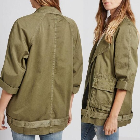 Current Elliott The Infantry Jacket Army Olive Green Utility Double Breasted XS - Picture 3 of 16